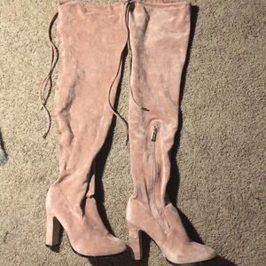 Suede Blush Punk Boots